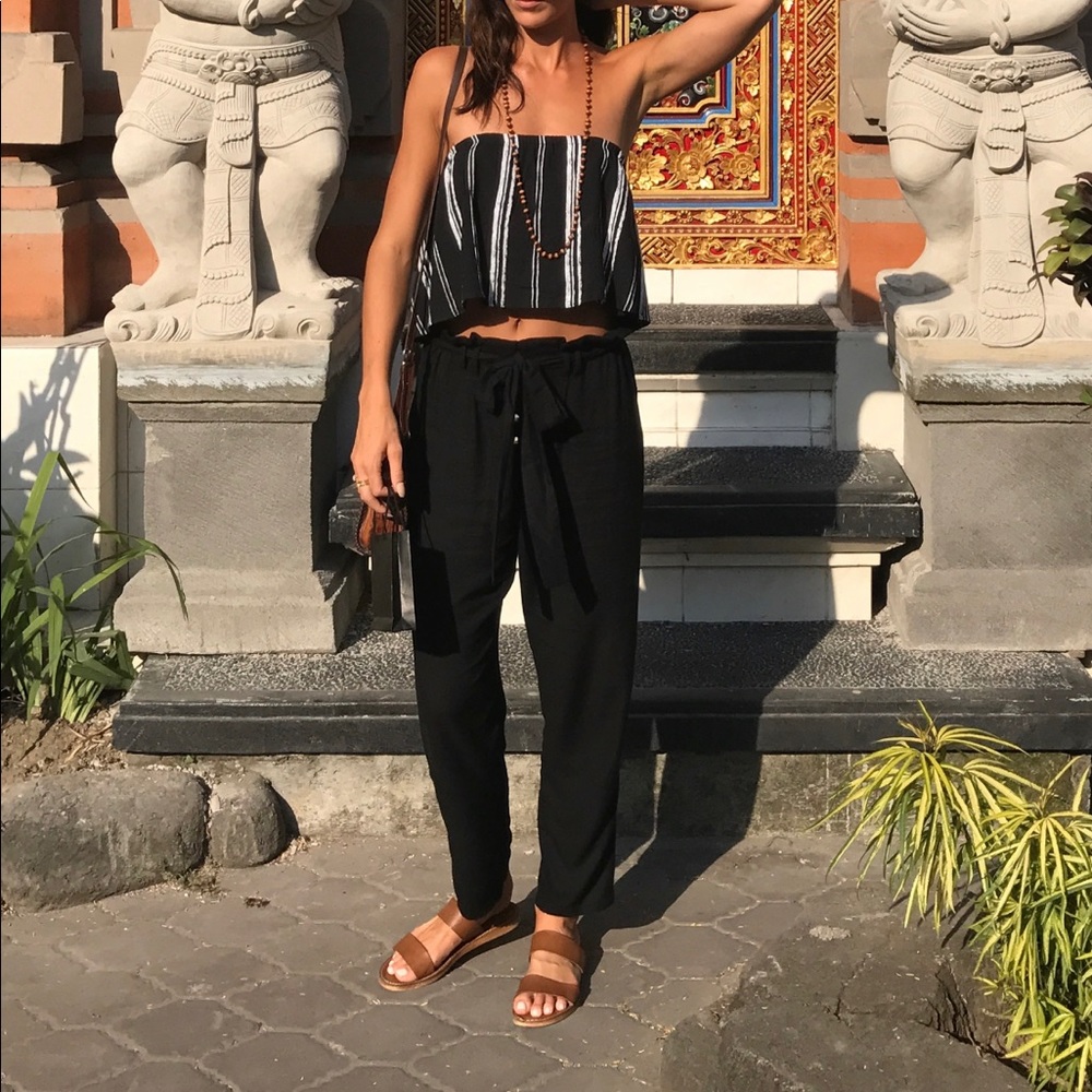 Olenka black drawstring pants